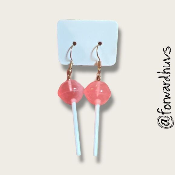 Bundle Sale 3 for $15 | Pink Lollipop Dangle Earrings - Picture 1 of 7